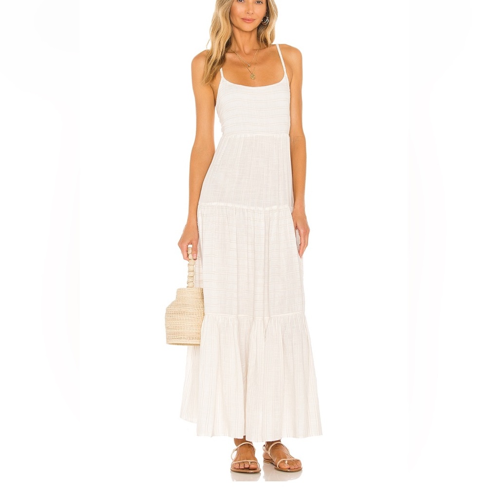 LSPACE Santorini Tiered Maxi Dress in Cream